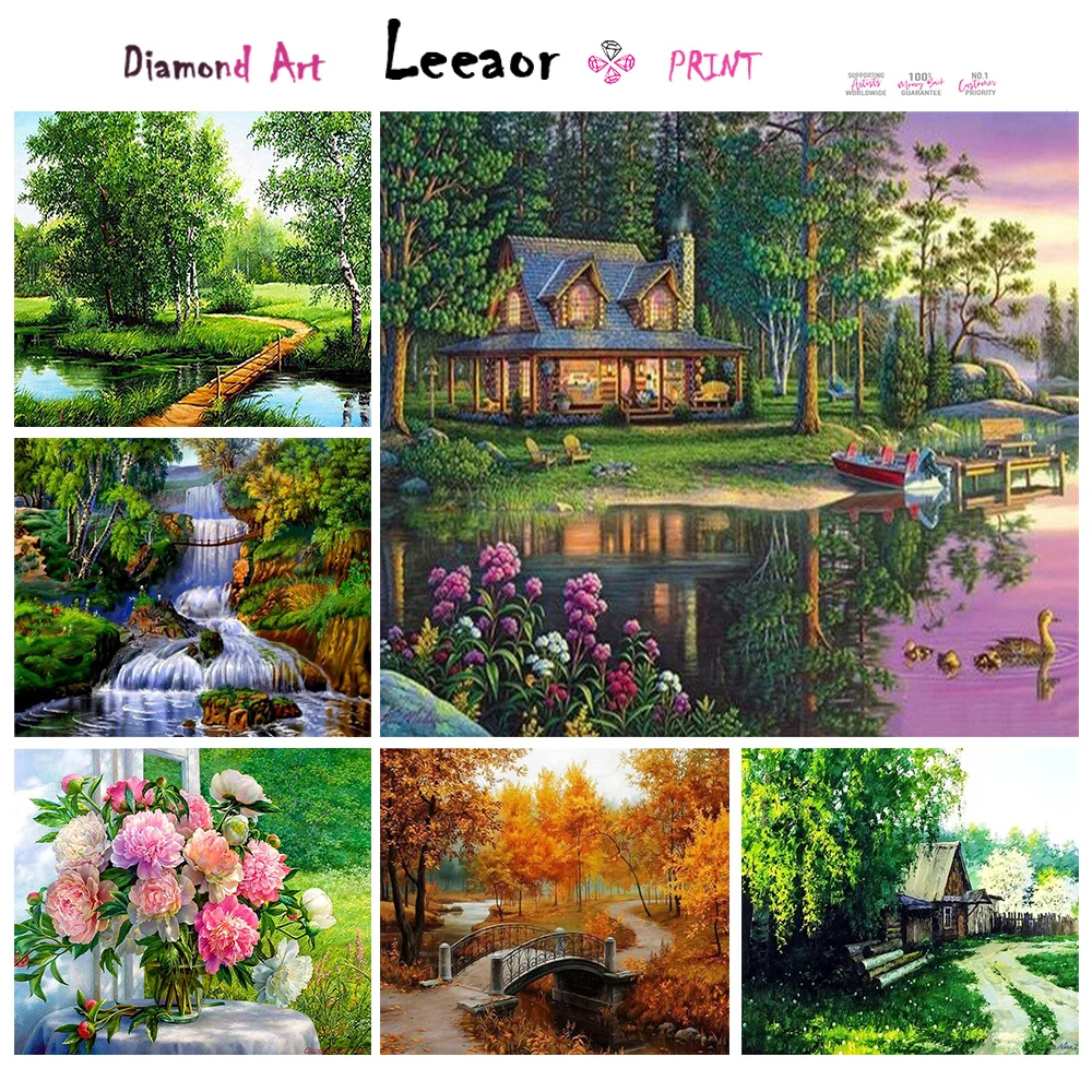 Forest Scenery Diamond Painting Pastoral 5d Diy Snow Scene Art Picture Cross Stitch Kit Home Decor Daimonds Paiting Nieuw 2023