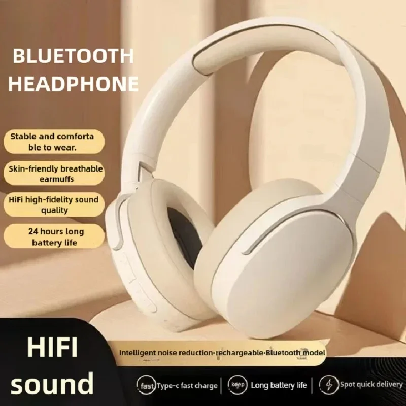 

#P2961 Wireless Bluetooth 5.3 Headphones Over Ear Hifi Stereo Headset True Sports With Earphones TF/AUX Music Player with HD Mic