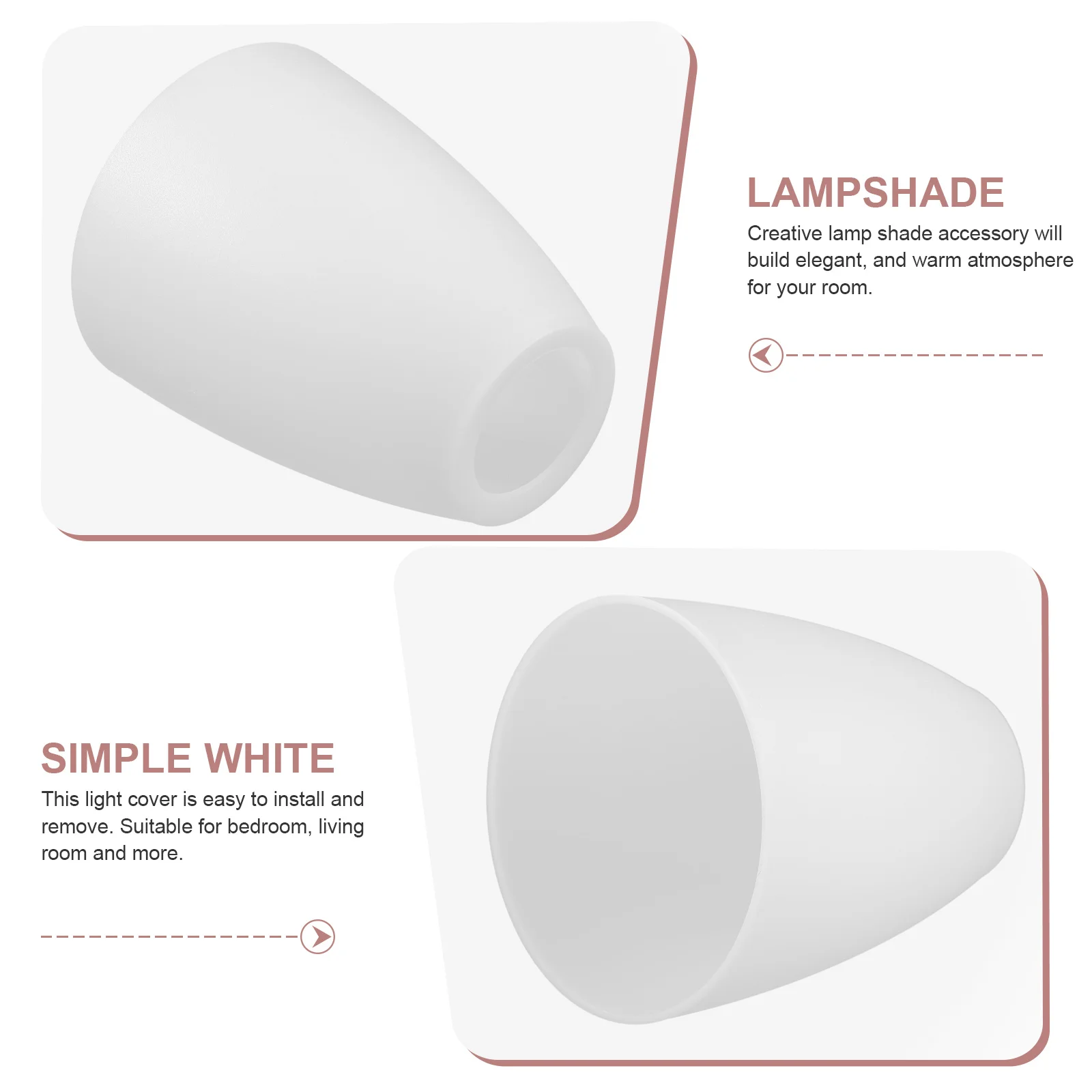 

Household Plastic Lampshade Simple Flat Head Design Replacement Table Lamp Cover Easy Installation Light Cover for Living Room