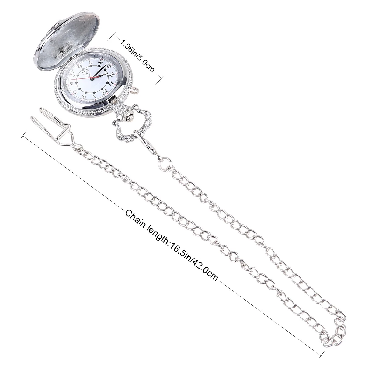 

Vintage Pocket Watch for Men Waterproof Retro Fob Watch with Chain Engraved Digital Display Clothing Decoration Gift Creative