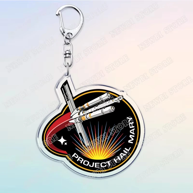 Hot Project Hail Mary Mission Crest Keychain for Accessories Rocky Space Andy Weir Warning Astrophage Keyring Jewelry Fans Gifts - view 6