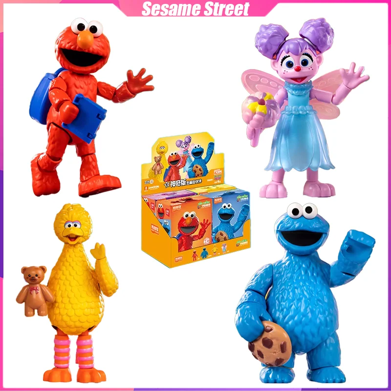 Sesame Street Anime Figure Elmo Big Bird Cookie Monster Desktop Decoration Puzzle Assembling Model Toys Birthday Gifts for Kids