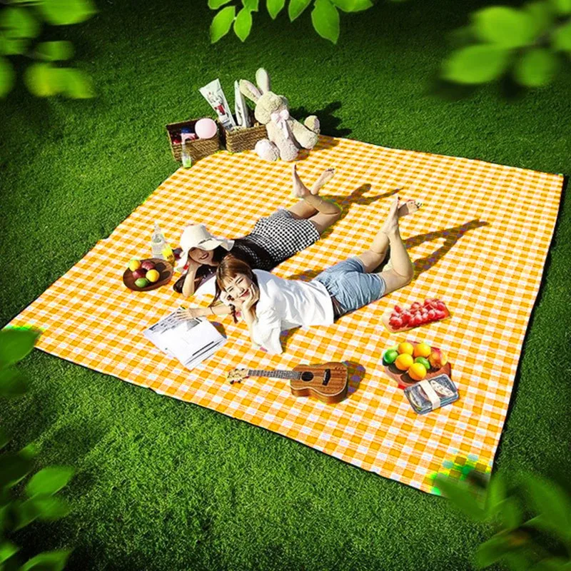 المتاح الأصفر والأحمر منقوشة سجادة للرحلات الجدول حصيرة العالمي الربيع والصيف بارك الحديقة التخييم سجادة للرحلات مقاوم للماء