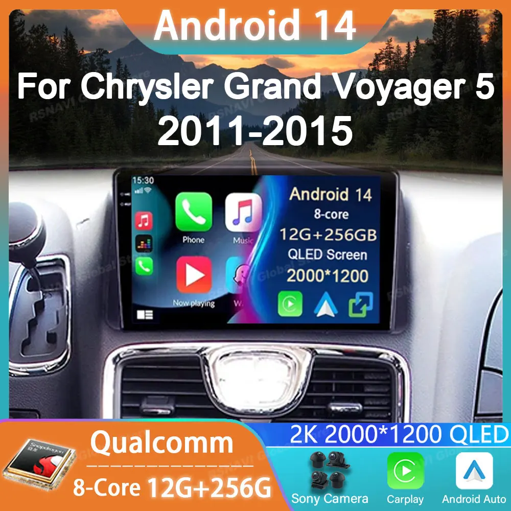 

Car Radio Android 14 For Chrysler Grand Voyager 5 2011 - 2015 GPS Carplay Multimedia Player Navigation Stereo Auto DSP DVD Audio