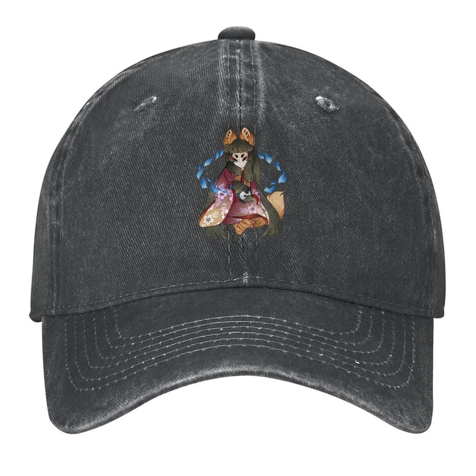 

Ring of Foxfire - TeaKitsune Fox Yokai Baseball Cap Thermal Visor Horse Hat Designer Hat Unique hats Women's Golf Wear Men's