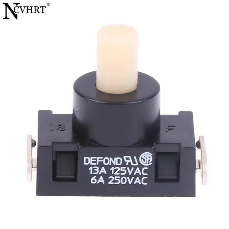 1pcs 2-Plug 250VAC 6A/ 125V 13A Self-Locking Power Button For DEFOND DPC-1114 Switch For High Power Vacuum Cleaner Parts