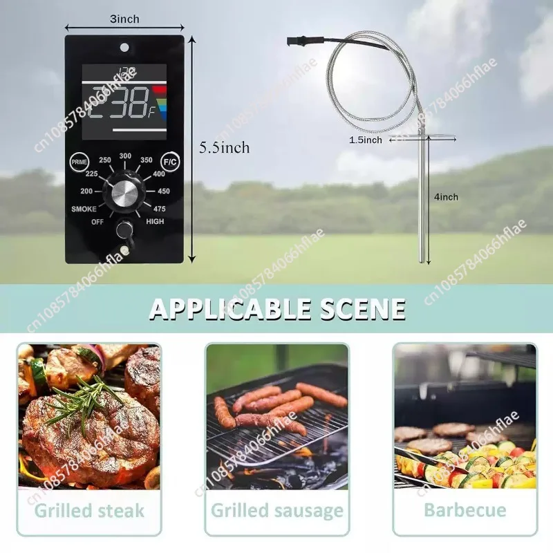 For WiFi & Bluetooth PID Temperature Controller for Wood Pellet Smoker BBQ Grill, Compatible with Traeger Grills