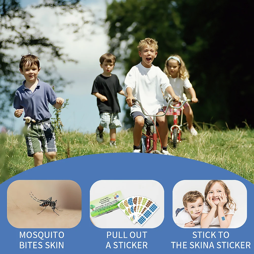 24 Patches Bug Bite Relief Stickers Kid-Friendly Bug Bite Itch Relief Patch Waterproof Chemical Free Gift for Family and Friends