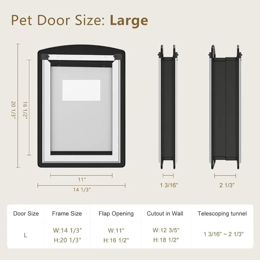 MAVRICFLEX Большая дверь для собак для дверей Рама из нержавеющей стали Устойчивые к атмосферным воздействиям Двойные мягкие клапаны 2-раздвижные панели из АБС-пластика для дома