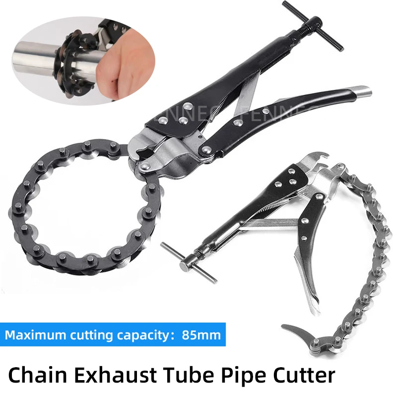 Tailpipe Cutter  Exhaust Tube Chain Cutter  chrome molybdenum steel Chain Exhaust Pipe Cutter with Multi Wheel Blade