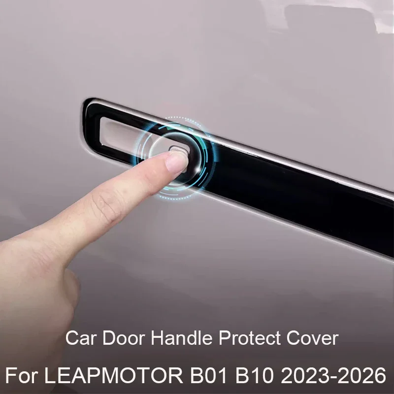 For LEAPMOTOR B01 B10 2023-2026 Car Drip Glue Door Handle Cover 4 PCS Anti Scratch Auto Exterior Decorat Sticker Accessories