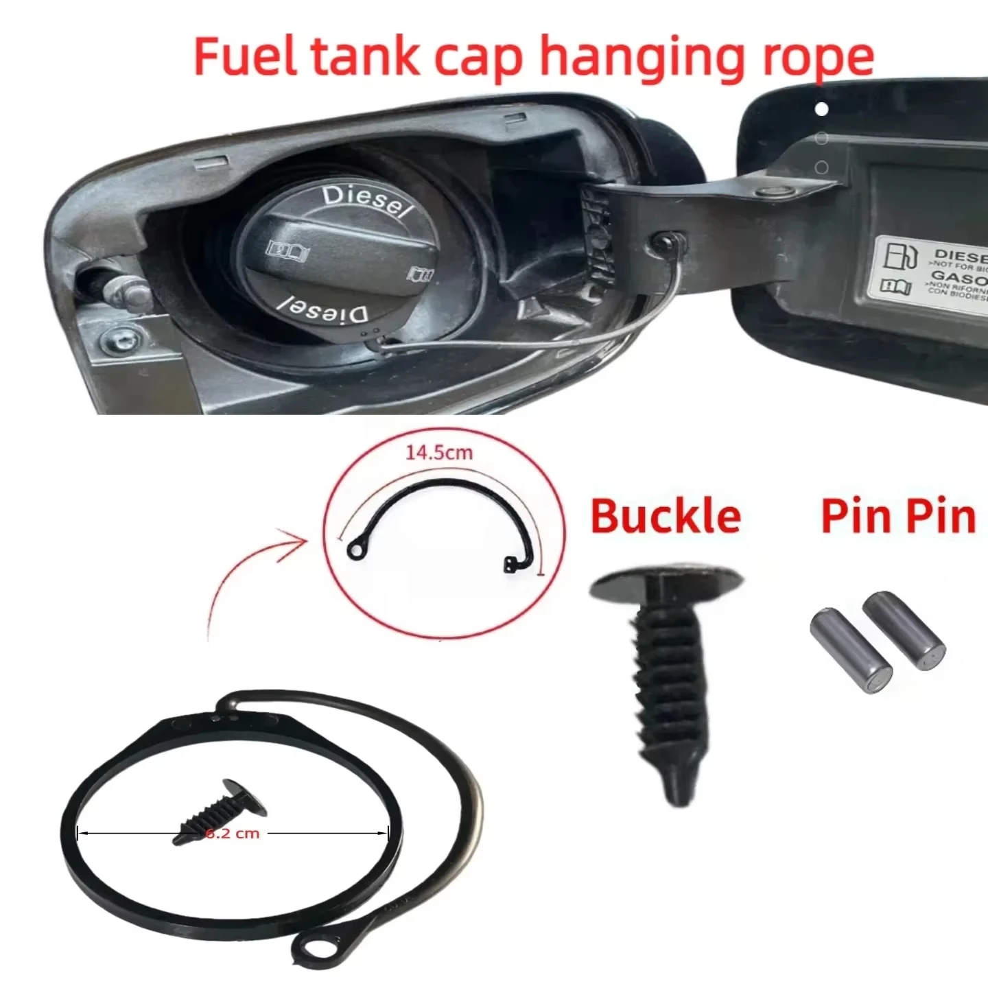 1/2/4 Peças Corda Durável para Tampa de Combustível VW Golf Polo Jetta Bora Passat CC Tiguan Audi A4 A6 Q5 – Substituição da Linha da Tampa do Tanque de Combustível