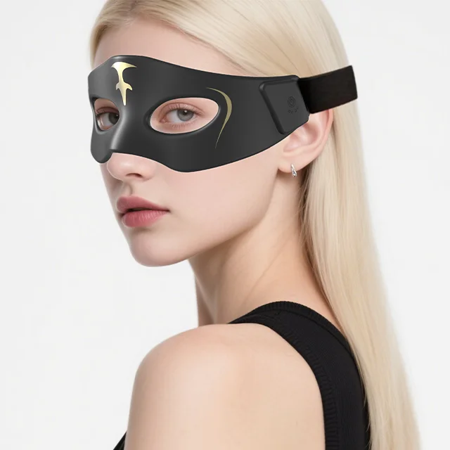 Rainbow logo personalizzato terapia di calore e luce rossa sotto il massaggiatore per gli occhi odm indossabile maschera per gli occhi per terapia della luce rossa a led