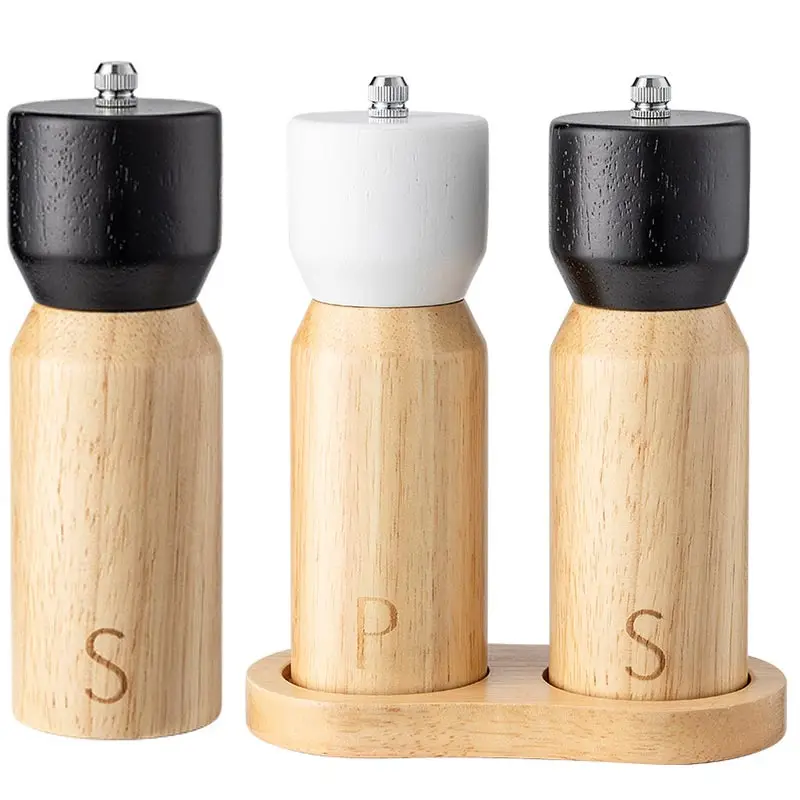 Manual Pepper Grinder,Black Pepper Granule Grinding Bottle,Sea Salt Sichuan Pepper Mills,Solid Wood Freshly Ground Grinding Jar