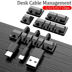 Silicone USB Cable Organizer Desktop Management in Car Home Office Wire Cord Holder Cable Winder for Mouse Keyboard Earphone