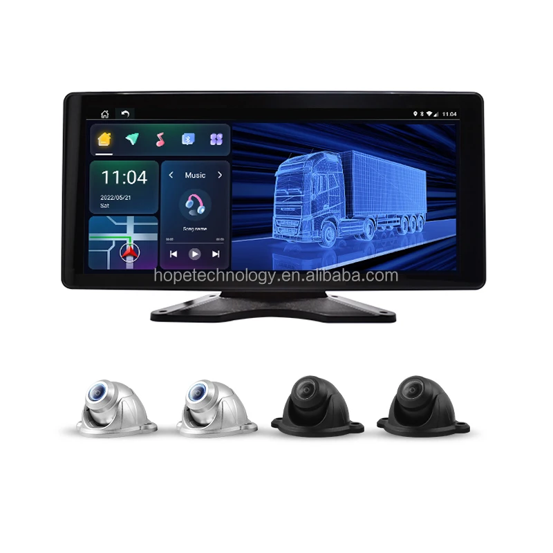 

Грузовик HD 360-градусная мини-панорамная камера с видом на птицы DVR 10,36-дюймовый автомобильный видеорегистратор с ОС Android 4G GPS WIFI
