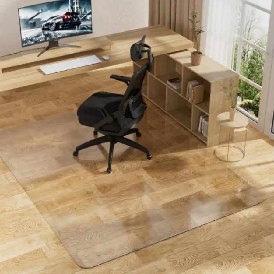 

Office Chair Mat for Hard Floors 48 x 60 Inch Clear Plastic Floor Protector for Rolling Desk and Computer Chairs Transparent