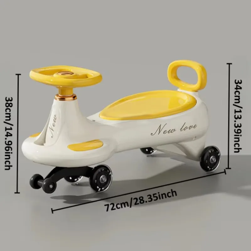 ของเล่นเด็ก Wiggle Car Ride On พร้อมดนตรีและการออกแบบป้องกันปลายแสง 360 °   ที่เก็บล้อหมุนสําหรับสนามเด็กเล่นกลางแจ้งสําหรับเด็กผู้หญิง