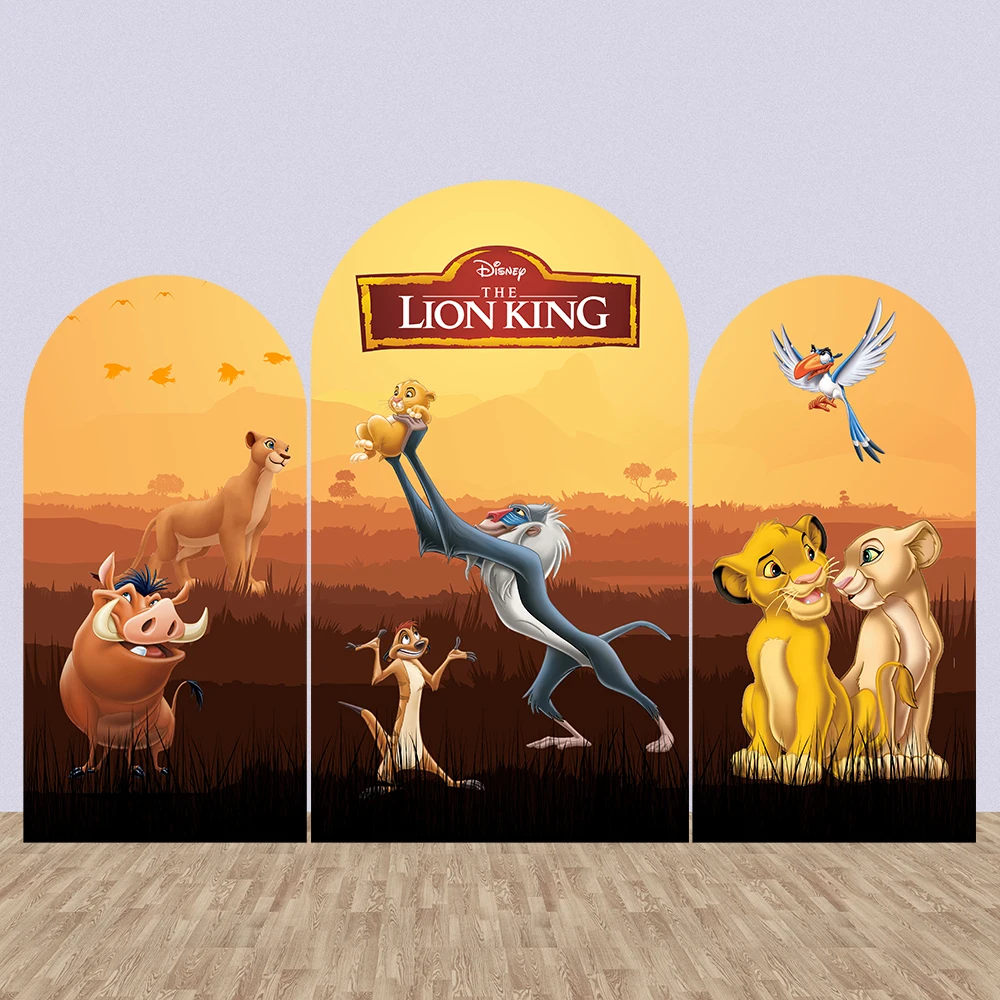 

Disney Lion Kingdom Arch Backdrop Cover Jungle Theme Party Decor Candy Dessert Table Cover Banner