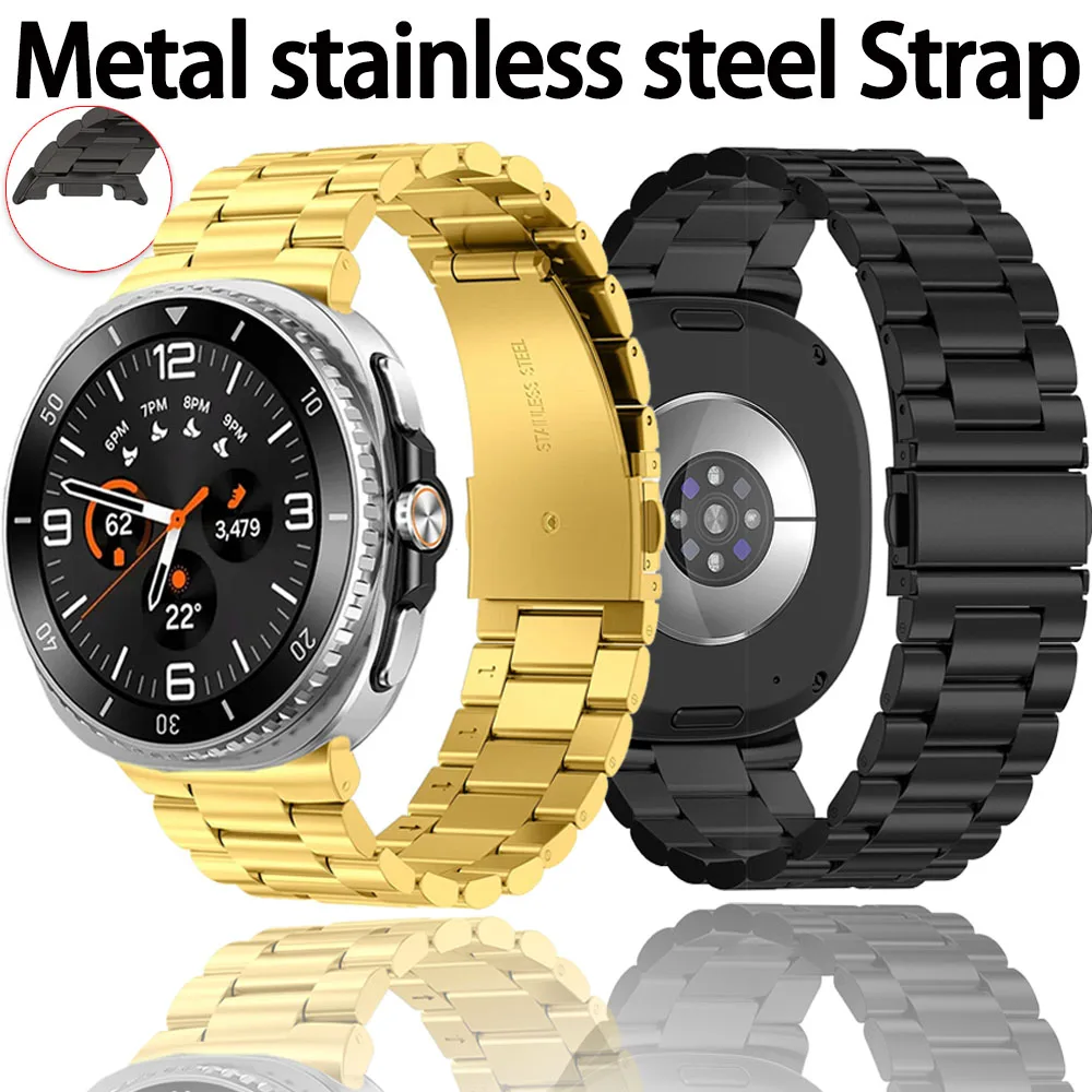 

Ремешок из нержавеющей стали для Samsung Galaxy Watch 8 Classic 46 мм/Ultra 47 мм 2025 Металлический ремешок для часов Galaxy Watch 8 44 мм 40 мм Ремешок