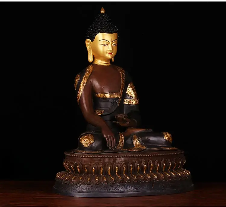 43CM 17inch HUGE TOP figure of Buddha HOME efficacious Tibetan Gold-plated Sakyamuni Buddha brass Buddha statue