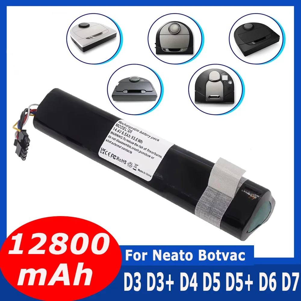 Original 14.4V 12800mAh Li ion Replacement Battery For Neato Botvac D3 D4 D5 D6 D7 945-0225/205-0011 Sweeping Robot