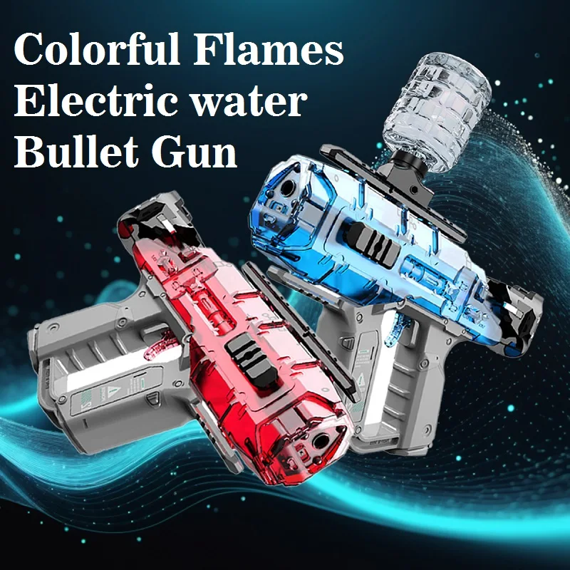 Electric Gel Toy Gun Fully Automatic High Speed Launcher Outdoor Team Shooting Fighting Game Color Light Water Bullet Gun