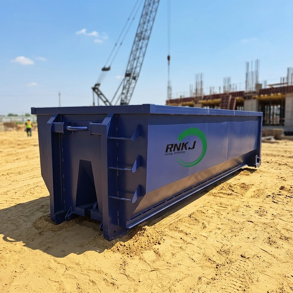 RNKJ CE Certified Q235 Heavy Duty 10-30 Cubic Meter Roll Off Dumpster Hook Lift Bin