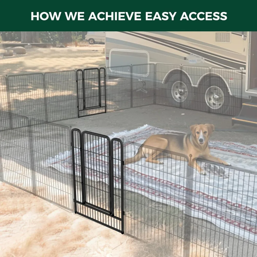 Instant Dog Playpen, Ideal for RVers, Where Portability Meets Sturdiness, 40inch 16 Panels│Patented