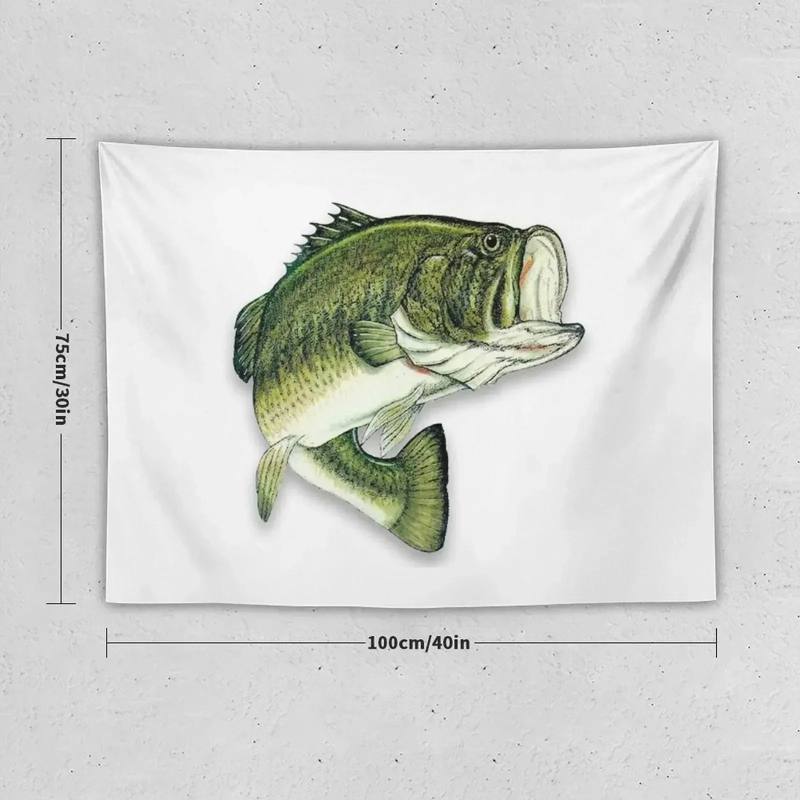 Large Mouth Bass Tapestry Wall Mural Home Decor Aesthetic Decor For Bedroom Tapestry