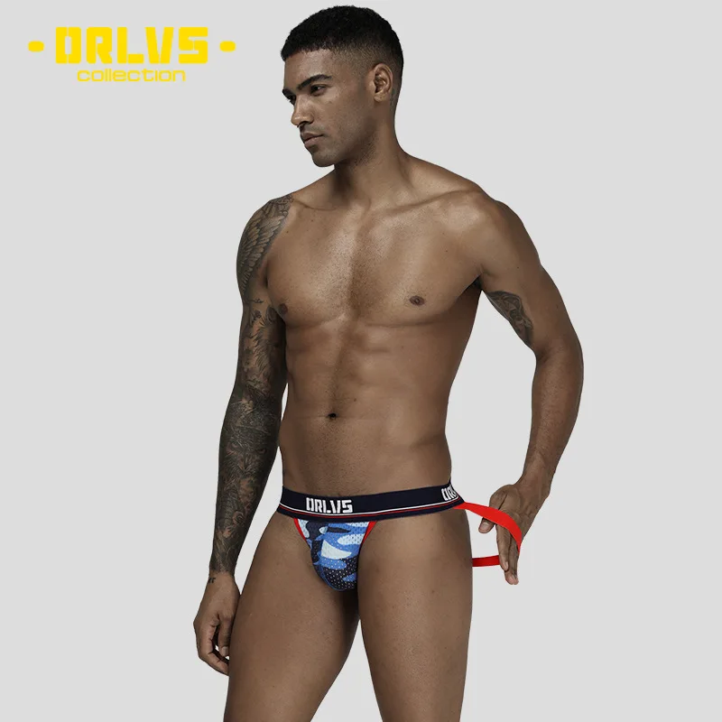 ORLVS Summer New Men's Underwear Camo G-string Pants Mesh T Pants Breathable OR186