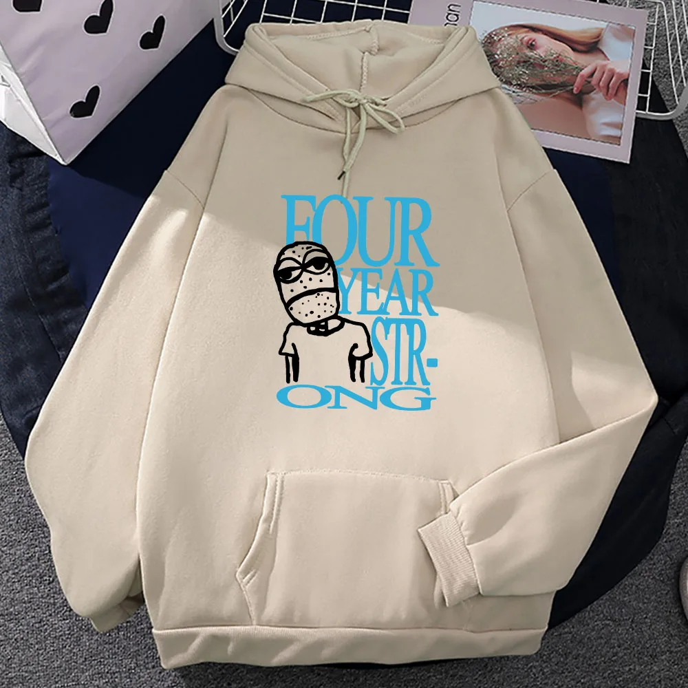 

Four Year Strong Hoodies Music Band Tour 2024 Sweatshirts Funny Cartoon Dog Printing Sudaderas Winter Long Sleeve Men Clothes