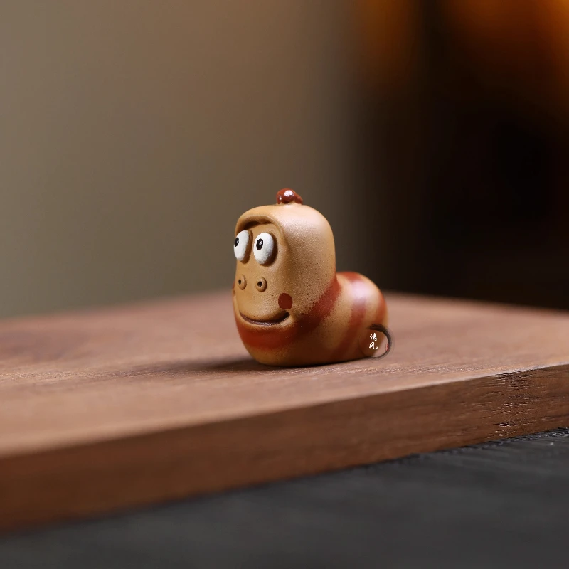 Cute Worm Shape pet ornament tea ceremony decoration small statue Cute Tea set accessories table decoration creative tea gifts