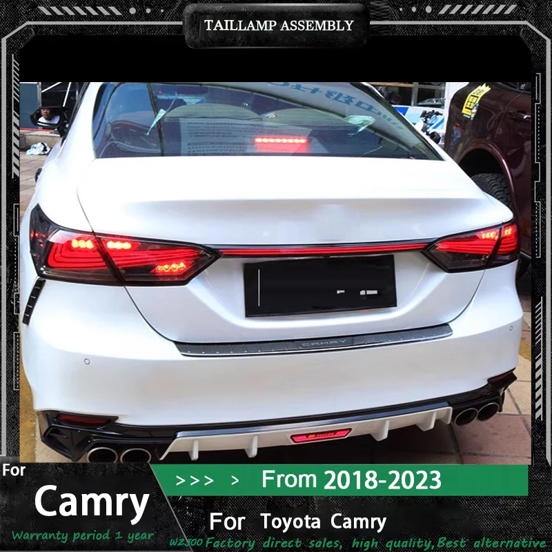 LED Taillights Assembly for Toyota Camry 2018 2019 2020 2021 2022 2023 Rear Lamps Start-Up Animation Sequential Turn Light