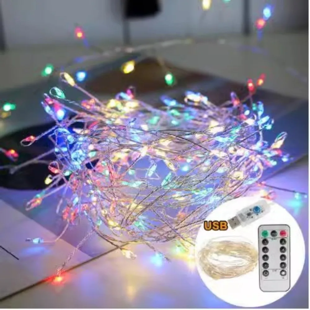 Warm /White/Colorful USB LED String Lights Energy Efficient Waterproof Remote Control Garland Small Colored USB Power Supply