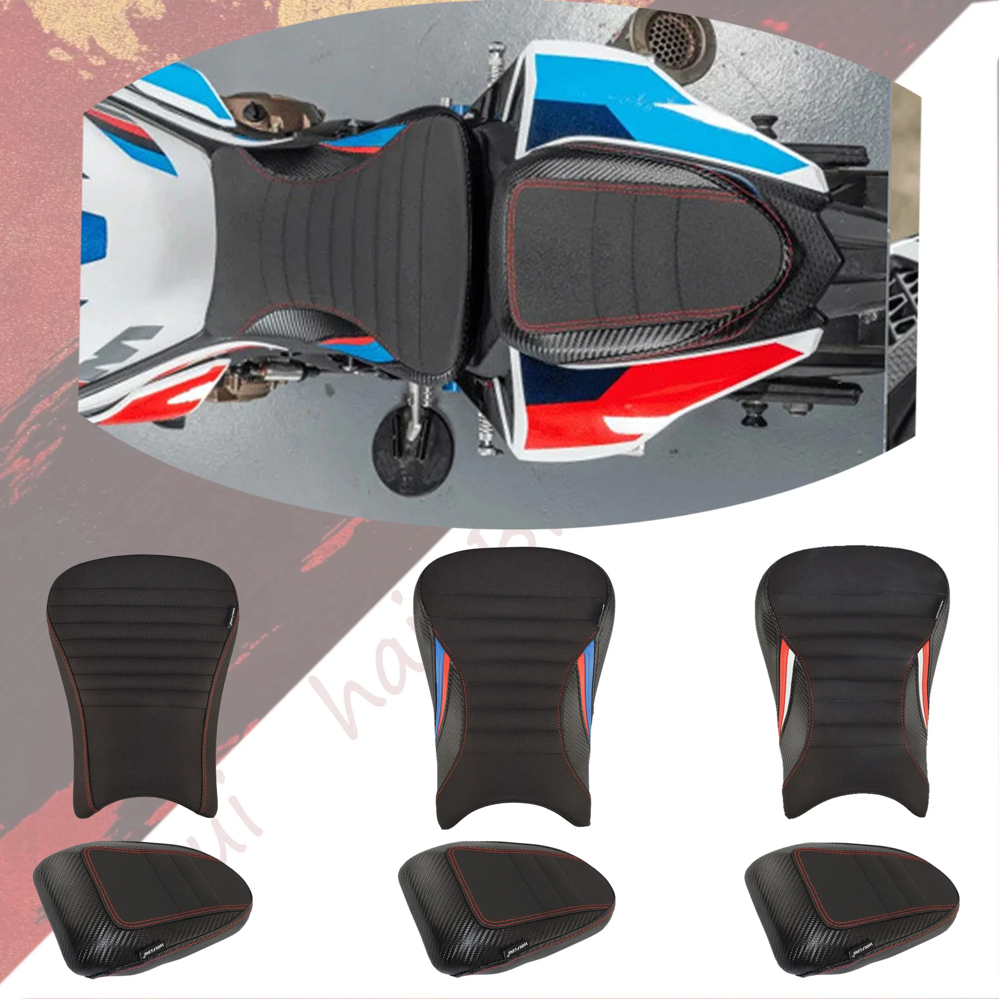 

New Front Driver Seat Fit for BMW S1000 RR S 1000RR 2019 2020 2021 2022 2023 Motorcycle Rear Passenger Pillion Cushion Cover