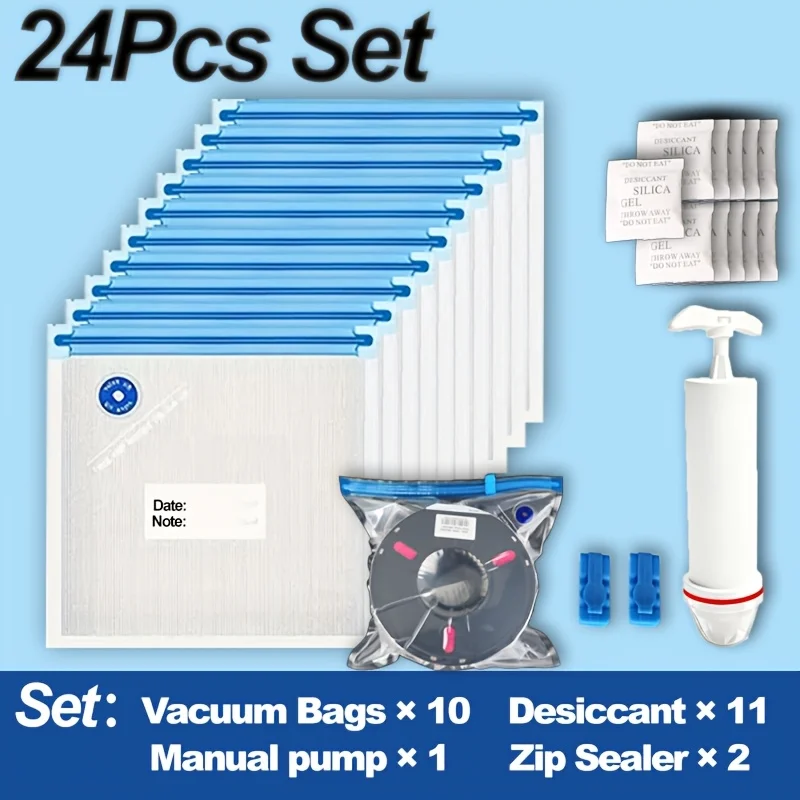 24pcs Vacuum Sealed Filament Storage Bag Set-Dust/Moisture Proof,Perfect for 3D Printer Filament Organization & Dry Preservation