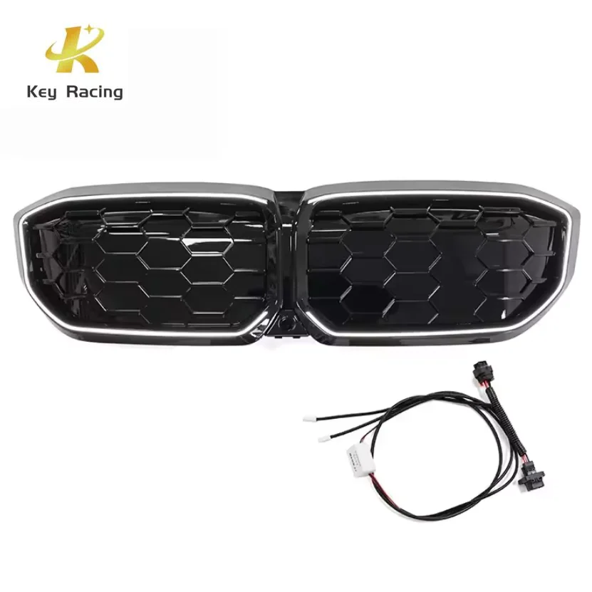 Car Front Bumper Luminous Grille For BMW i3 eDrive 30 35 40 LCI 2022-2024 Diamond Style Racing Grill with Led Light Accessories