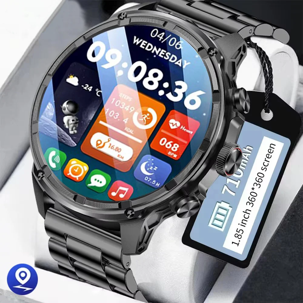 

2026 Men's Smartwatch Features: 1.85-inch Bluetooth calling, 710 mAh large battery, LED flashlight, 100+ types of sports activit