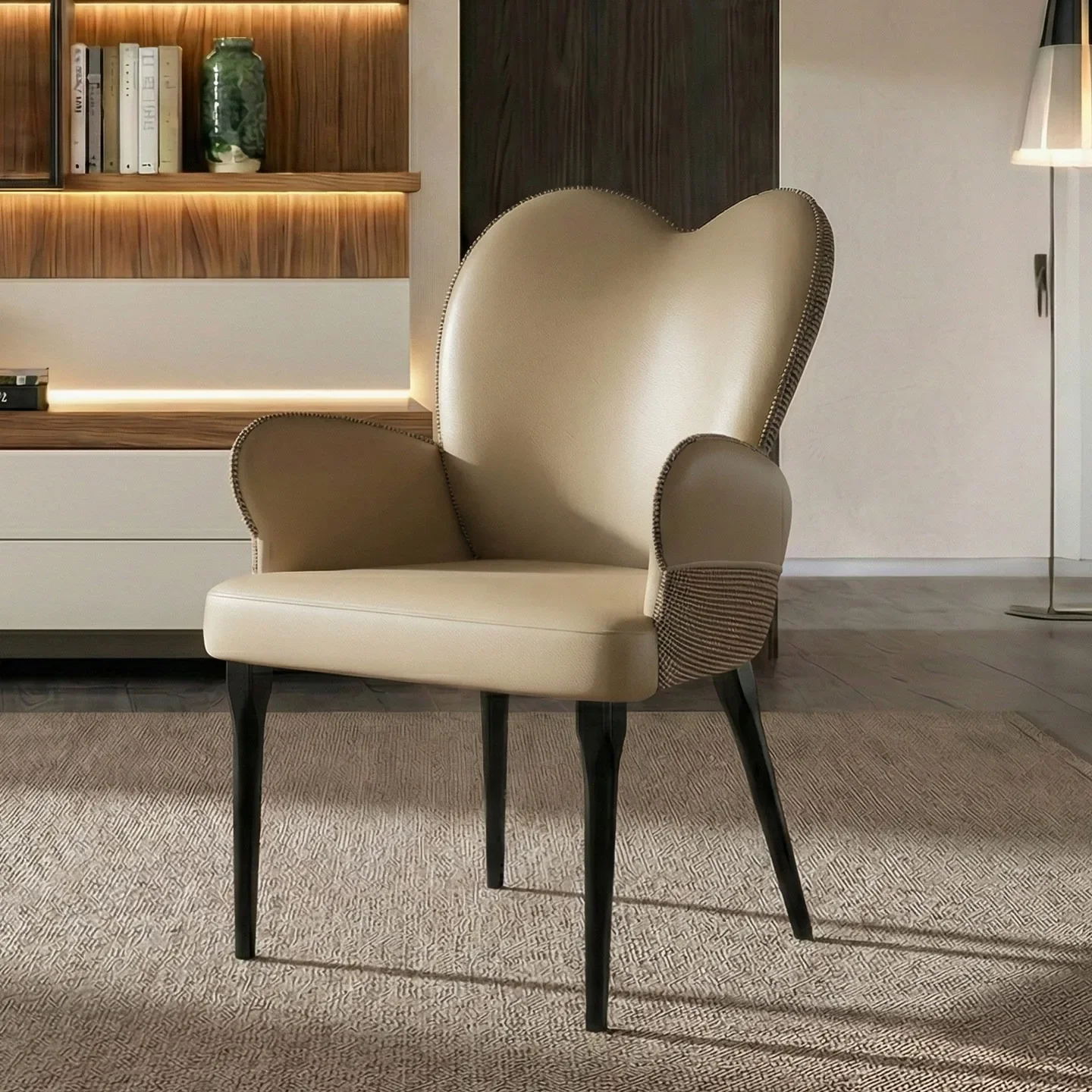 xx-Italian Luxury Dining Chair Designer Armrest Art Modern Accent Dining Chair Office Vanity Party Sillas Para Comedor Furniture