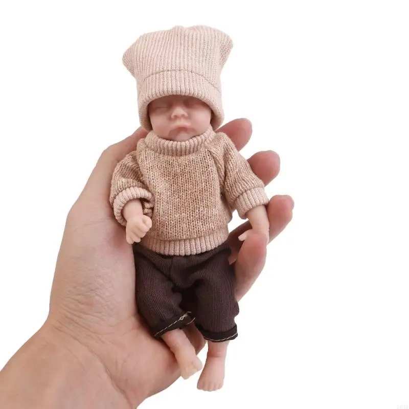 

N84E Sleeping Doll Baby Realistic New Born Sleeping Doll Eyes Close for Toddler Girl