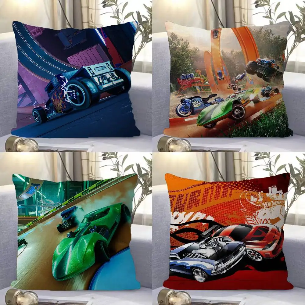 Game H-Hot W-Wheels Personalized picture text home decorative pillows Household Gifts 45x45cm