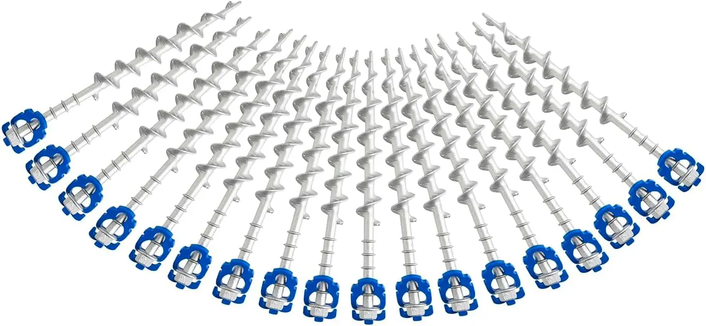 

18 Pcs Heavy Duty Aluminum Screw Camping Anchors for Tents, Canopies, Sheds, Swing Sets, Trampoline