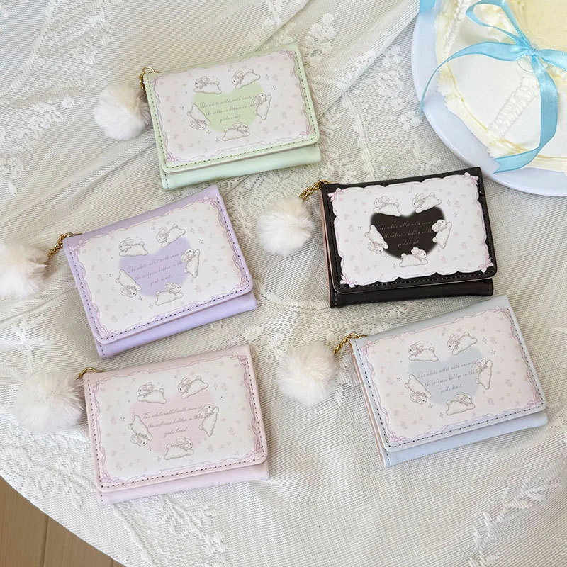 /Vly/New Fashionable And Versatile Bunny Card Bag Id Bag Cute Short And Multi Slot Wallet