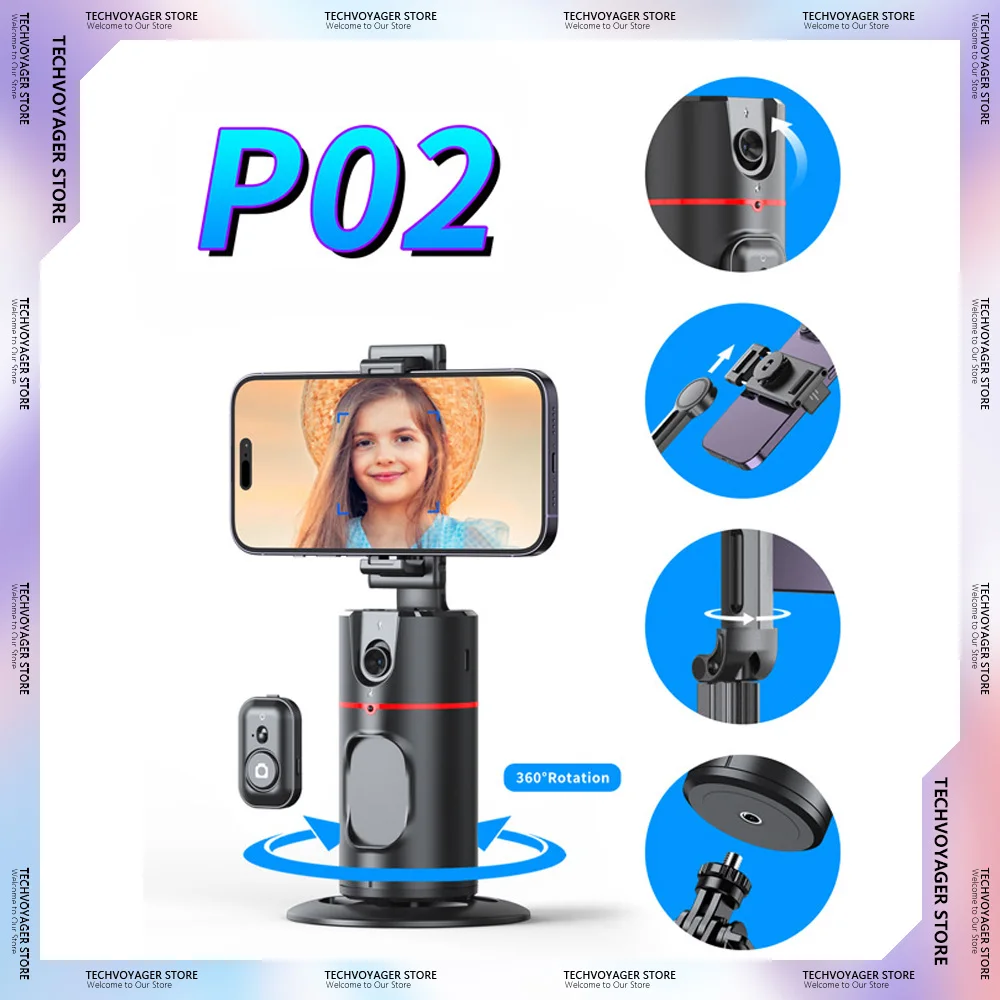 

360 Degree Rotation Selfie Stick Auto Face Tracking Foldable Gesture Operation Mobile Smartphone Vlog Live Streaming Gimbal Gift