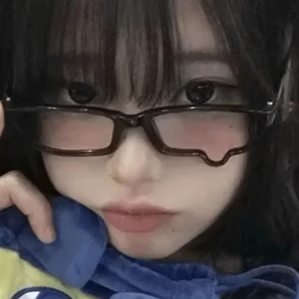 Kawaii Black Teardrop Eyeglass Frame Half Rim Full Rim Anime Eyewear Frame No Lens Circle Cosplay Glasses Daily Wear