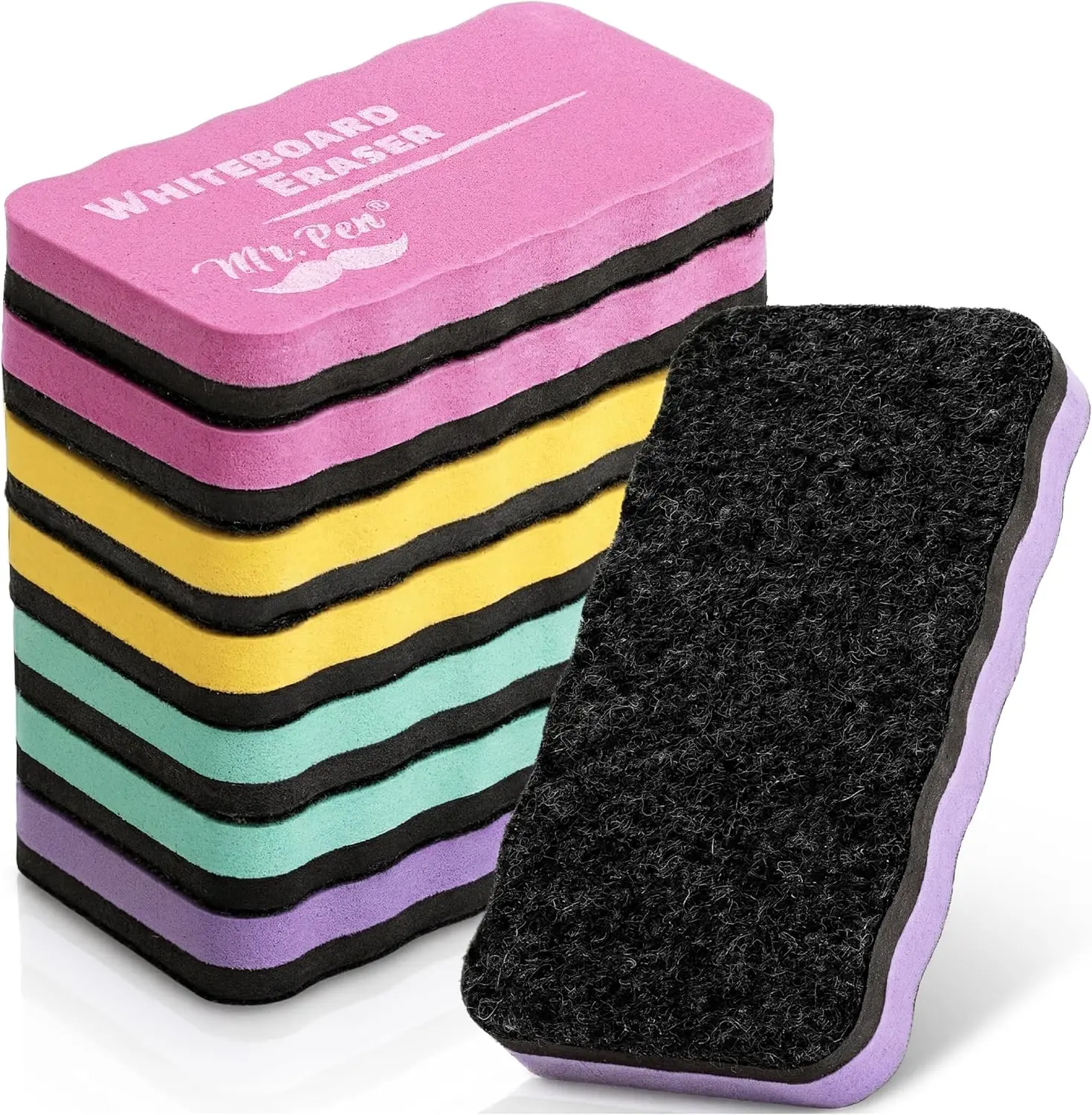 

Magnetic Dry Erase Erasers, 8 Pack, Colorful Whiteboard Erasers for Classroom, Office, Home, Back to School