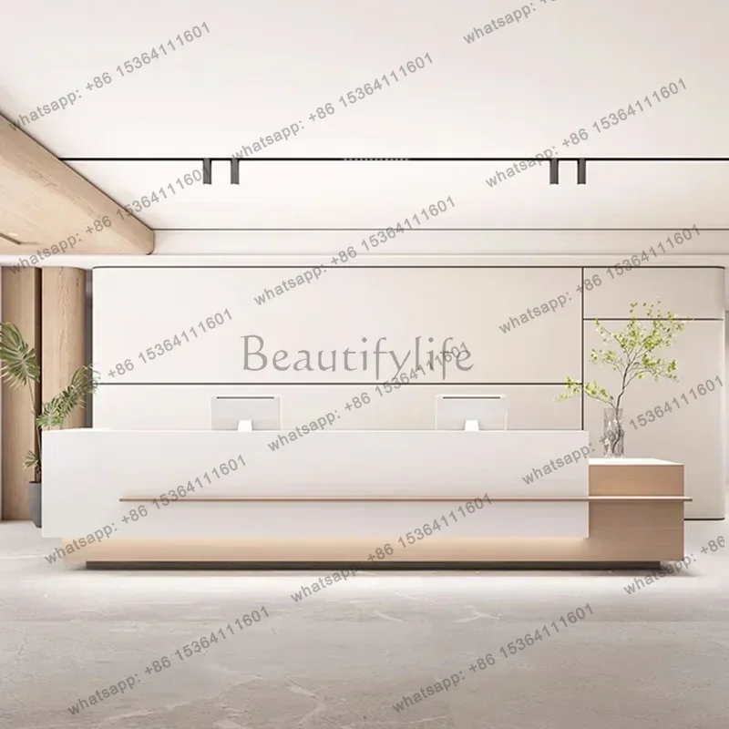 LSItalian Style Simplicity Reception Desks Clothing Store High-end Beauty Salon Reception Desk Hotel Office Furniture Recepce HB