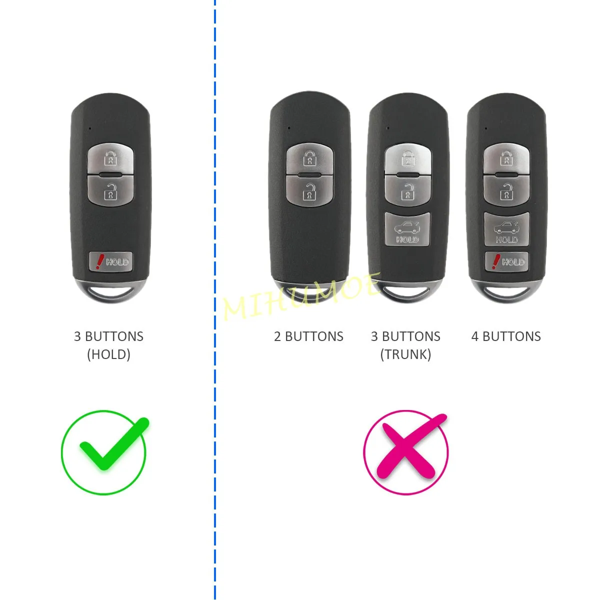 For Mazda 2 3 Hatchback 2015-2018 / CX3 CX5 CX9 2016-2019 Silicone Car Key Cover Case Protect Holder Remote Keychain Accessories