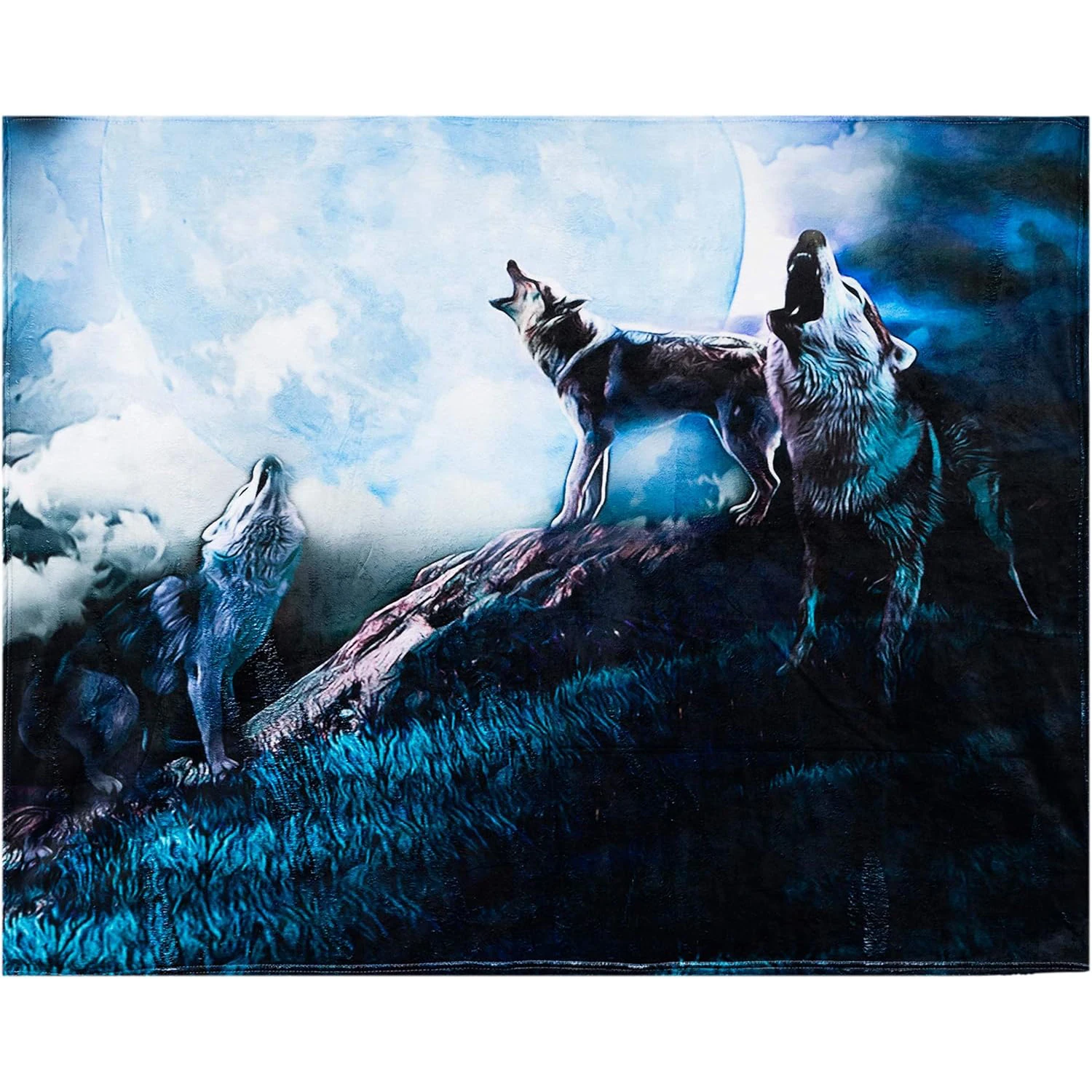 Suitable for adults,boys,and girls,Wolf wool blanket paired with Wolfs Wolf decorative Christmas gift,warm,comfortable,and soft